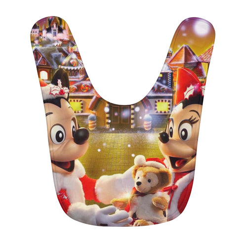 Mickey & Minie Christmas Fleece Baby Bib